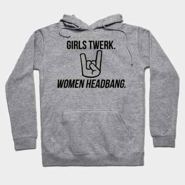 women headbang Hoodie by skittlespitz